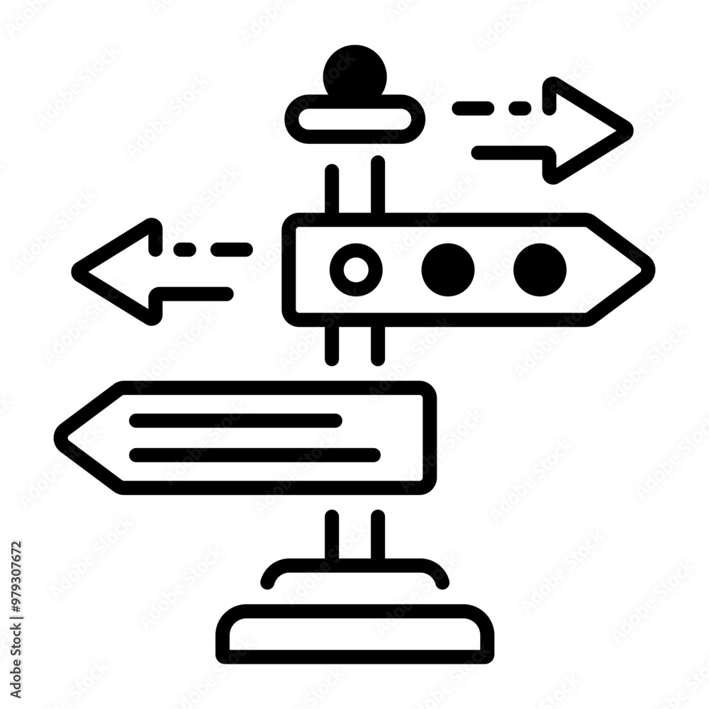 Fototapeta premium A line style icon of directions 