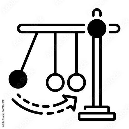An outline icon of pendulum movement 