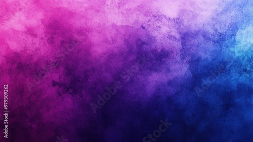 A purple and blue background with a splash of pink