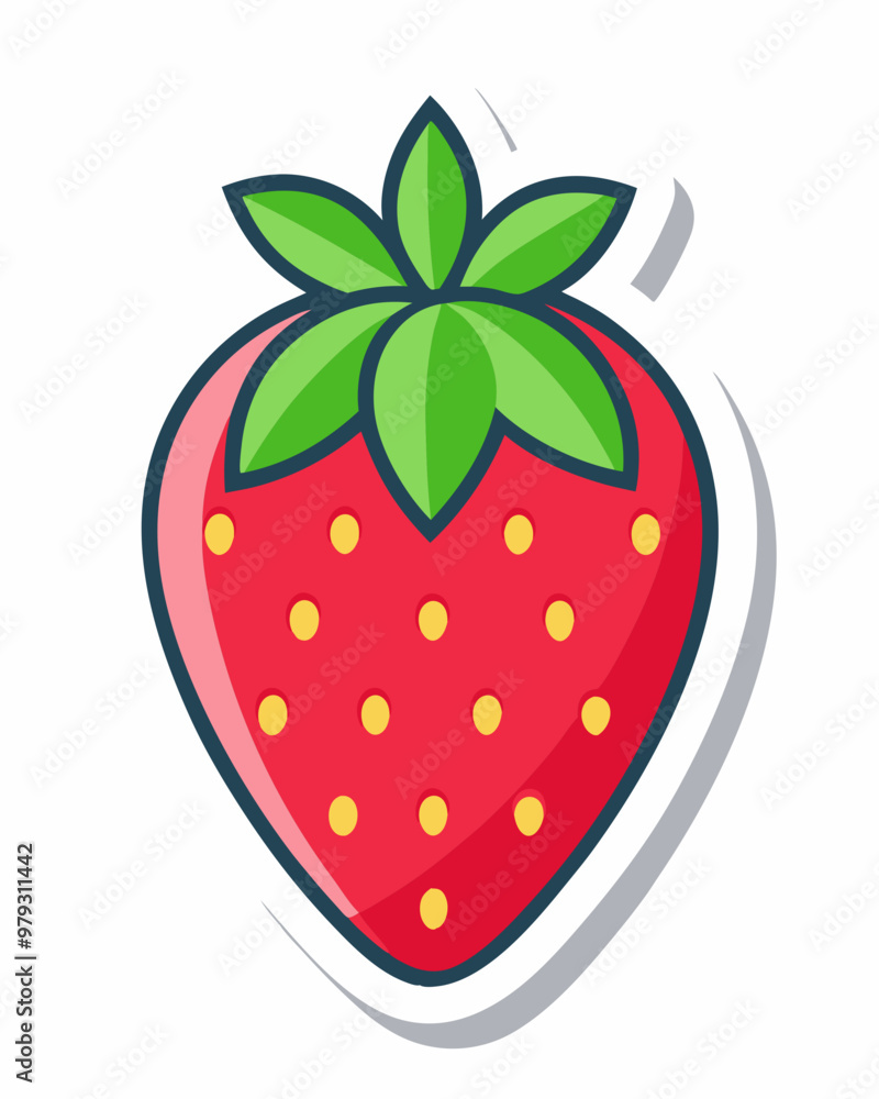 sticker design with strawberry isolated sticker design with strawberry isolated