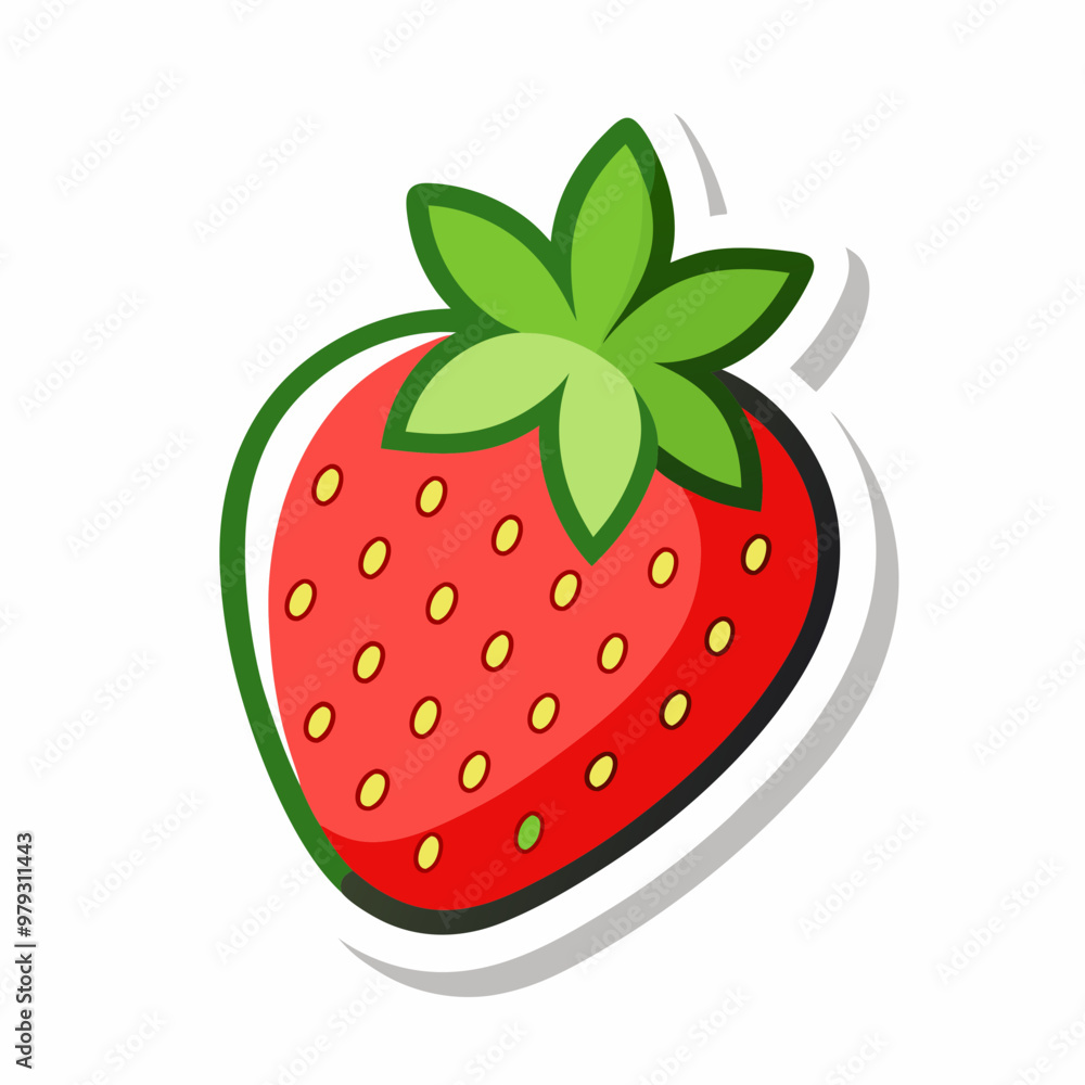 Obraz premium sticker design with strawberry isolated