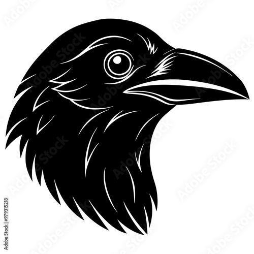 American crow head icon logo vector illustration