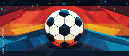 Flag of a nation in a flat design style representing a major football tournament photo