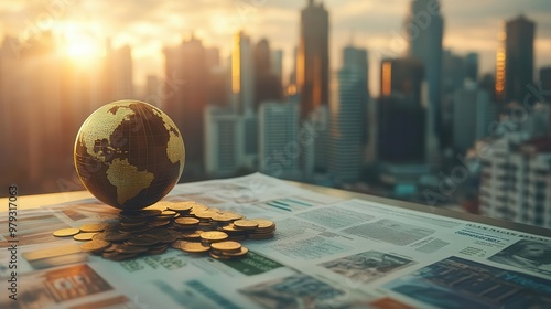 Obraz na płótnie Global financial strategist developing financial inclusion plans in an urban setting, financial inclusion strategies, economic empowerment w salonie