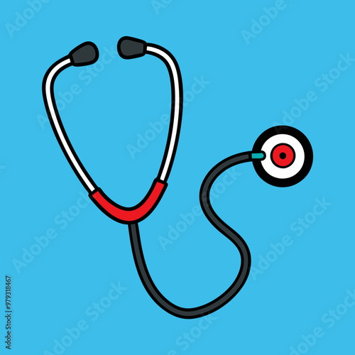 stethoscope vector art illustration 