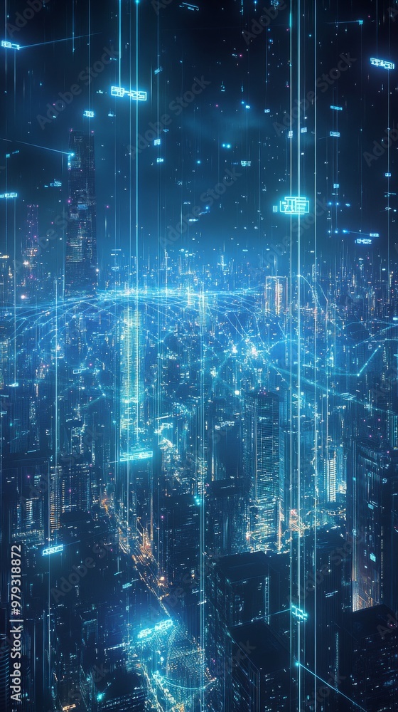 Fototapeta premium Evolving Digital Networks, Digital Transformation