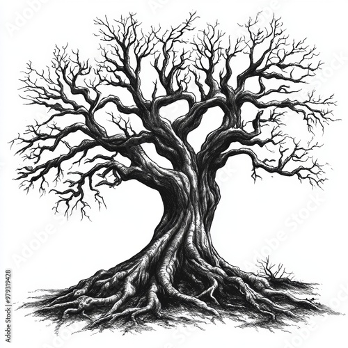 Wallpaper Mural Old Tree Roots Illustration   Ink Drawing  Nature  Nature Art  Black and White  Nature Illustration   Black Ink Art Torontodigital.ca