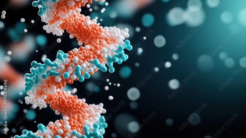 A detailed image of a protein molecule captured using electron microscopy, showcasing its complex three dimensional structure. A detailed image of a protein molecule captured using electron microscopy, showcasing its complex three dimensional structure.