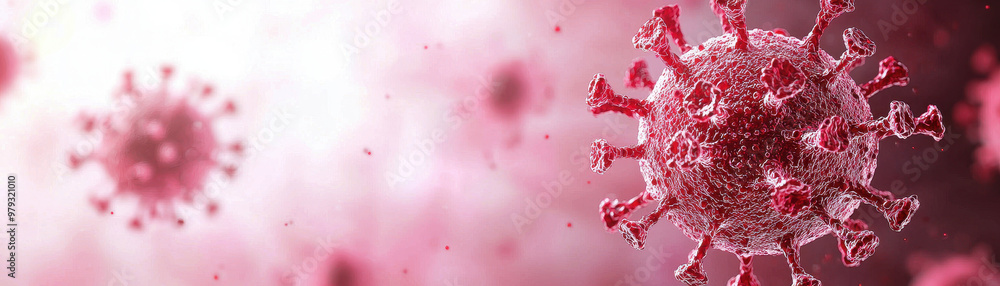 image depicts close up view of virus particles, showcasing their intricate structure and vibrant colors. This visual representation highlights diagnostic process of virus contamination in cells, evok image depicts close up view of virus particles, showcasing their intricate structure and vibrant colors. This visual representation highlights diagnostic process of virus contamination in cells, evok