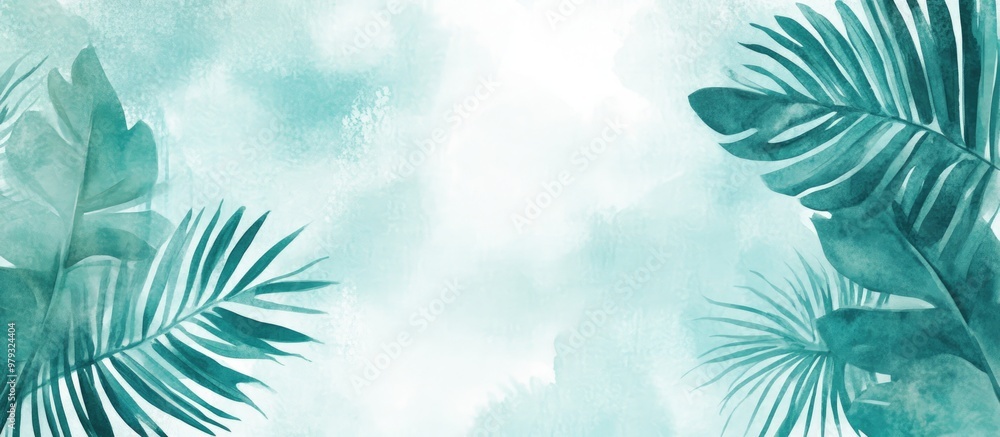Tropical Editable Watercolor Texture In Turquoise Theme Tropical Editable Watercolor Texture In Turquoise Theme
