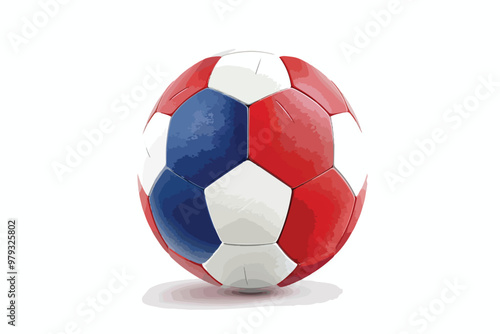 Soccer Ball Banner with Flag of France Vector Illustration