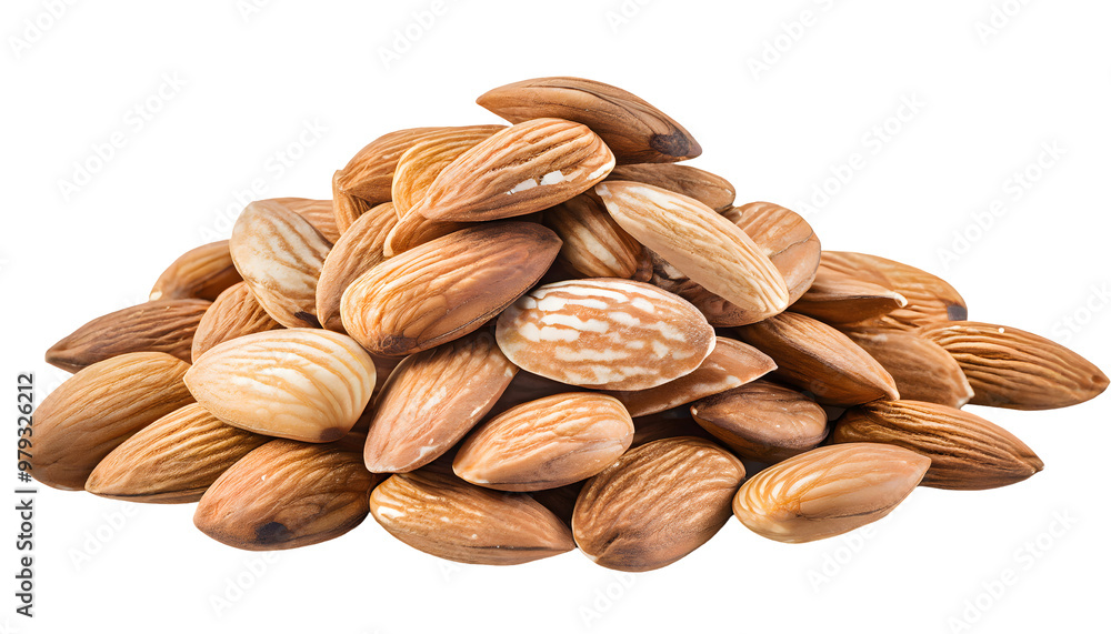 heap of peeled almonds. Generative AI. heap of peeled almonds. Generative AI.