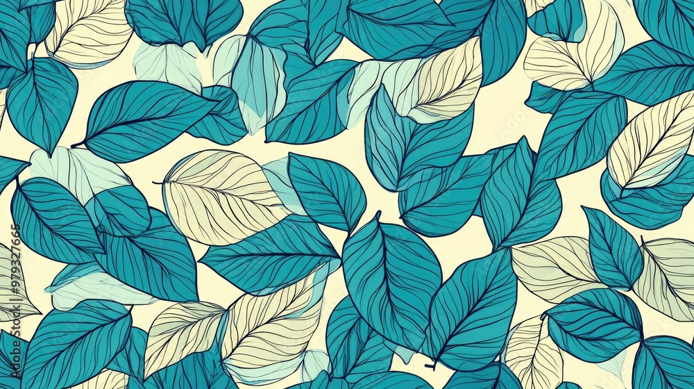 Seamless pattern featuring leaves Seamless pattern featuring leaves