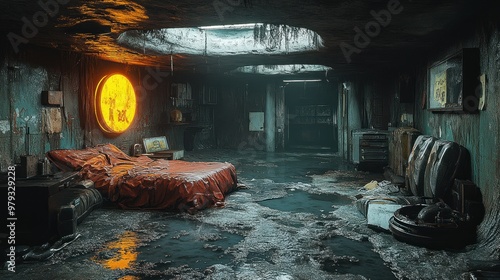 A crude doomsday shelter, panoramic