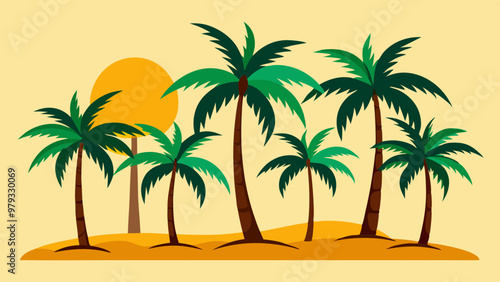 Set of Palm Tree