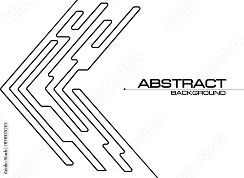 Abstract black line circuit arrow direction geometric on white design modern technology futuristic background vector