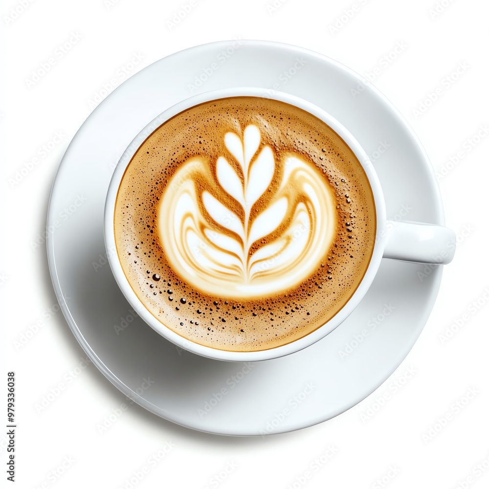 Delicious latte art in a white ceramic cup, showcasing intricate designs on a creamy coffee surface, perfect for coffee lovers. Delicious latte art in a white ceramic cup, showcasing intricate designs on a creamy coffee surface, perfect for coffee lovers.