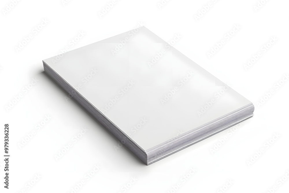 A stack of white paper is on a white background A stack of white paper is on a white background