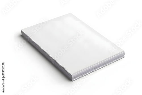 A stack of white paper is on a white background