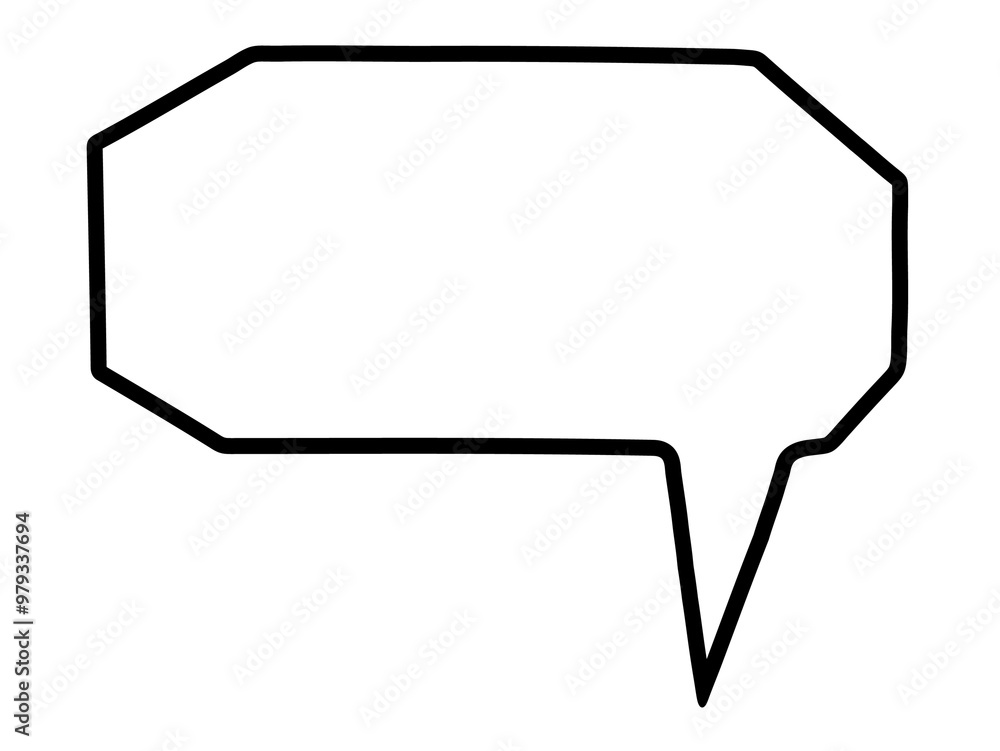 Naklejka premium Blank cut out communication message speech bubble with rough edges border and copy space for text, vector design element 