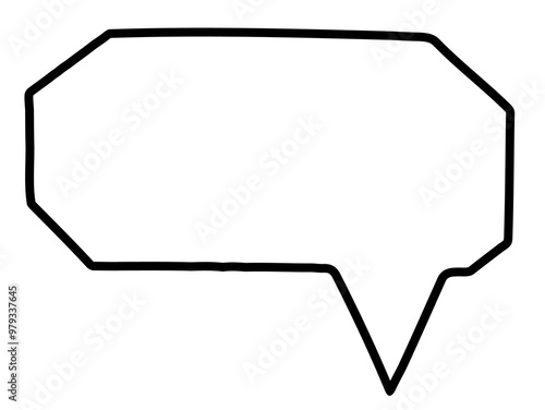Blank cut out communication message speech bubble with rough edges border and copy space for text, vector design element

