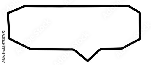Blank cut out communication message speech bubble with rough edges border and copy space for text, vector design element
