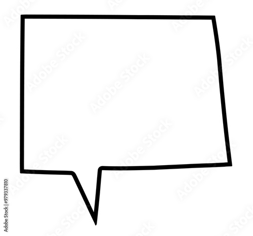 Blank cut out communication message speech bubble with rough edges border and copy space for text, vector design element
