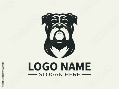 Bulldog Logo Design, British Bulldog, Bully Breed, Stocky Dog, Strong and Sturdy