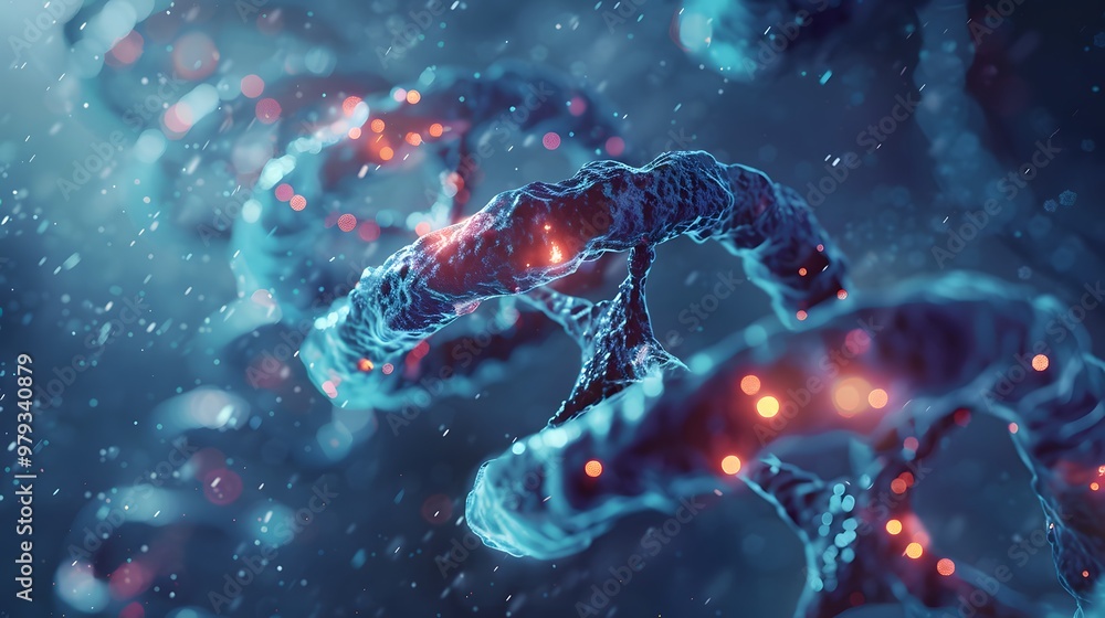 Fototapeta premium Genetic Disease in Cells - 3D Scientific Microscopic View