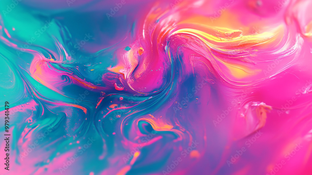 A bold gradient of hot pink, neon green, and electric blue with dynamic abstract shapes moving in fluid, energetic motions. A bold gradient of hot pink, neon green, and electric blue with dynamic abstract shapes moving in fluid, energetic motions.