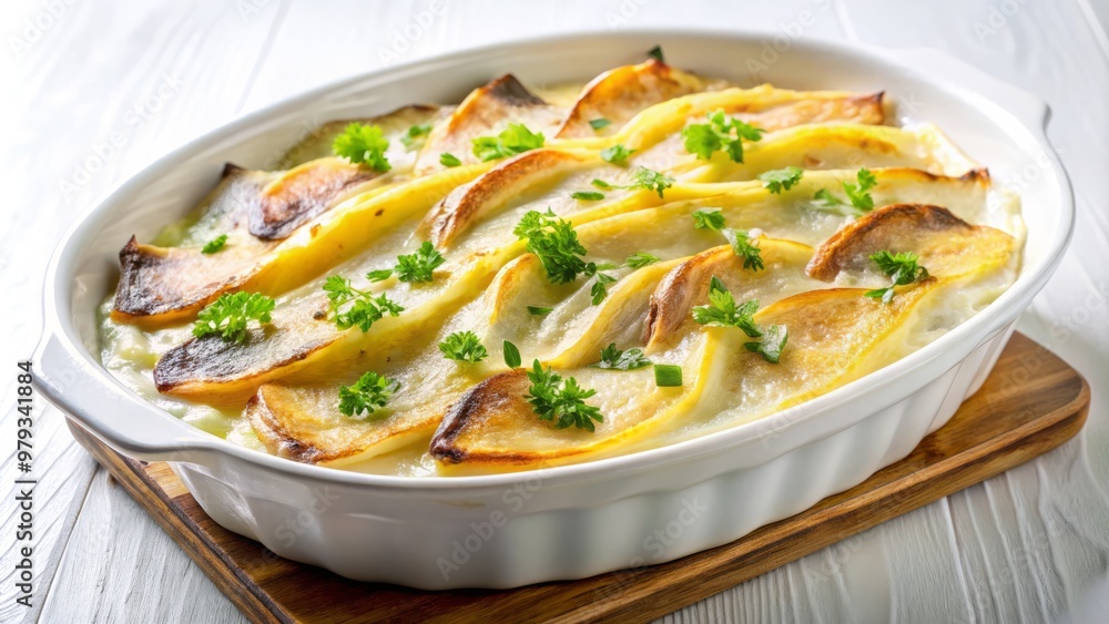creamy potato gratin infused with the savory flavor of anchovies creamy potato gratin infused with the savory flavor of anchovies