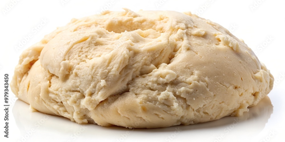 Kenkey dough, fermented to perfection, isolated on a clean white background, highlighting its rugged texture Kenkey dough, fermented to perfection, isolated on a clean white background, highlighting its rugged texture