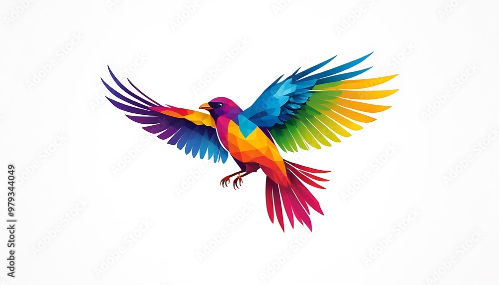 Fototapeta premium bird logo,Beautiful multi colored bird. Bird logo design,animal wildlife, animal migration, 46