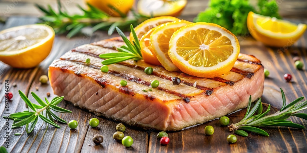 Grilled tuna fillet with a burst of citrus flavor Grilled tuna fillet with a burst of citrus flavor