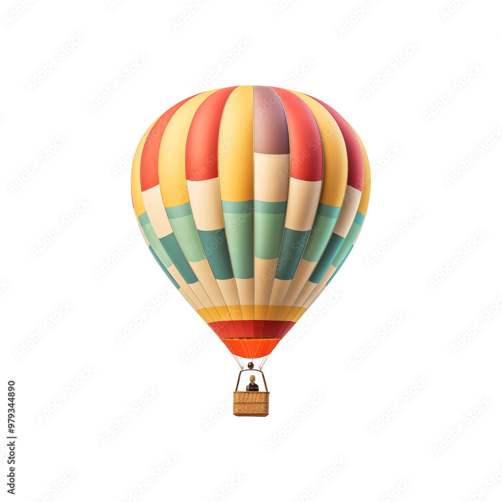 Fototapeta premium The hot air balloon with a basket is ideal for travel, adventure, and vacation. Generative AI