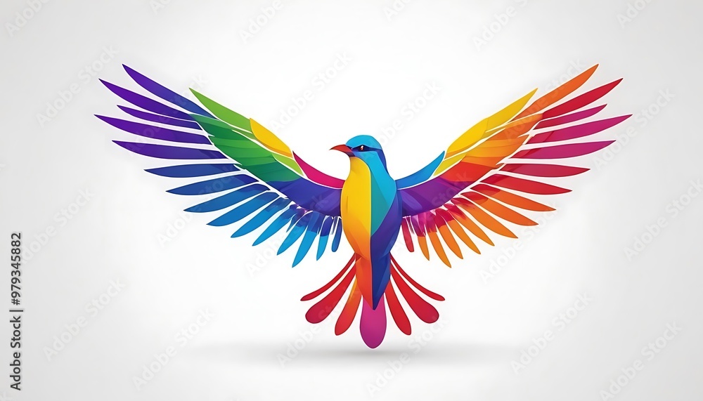 Obraz premium bird logo,Beautiful multi colored bird. Bird logo design,animal wildlife, animal migration, 76