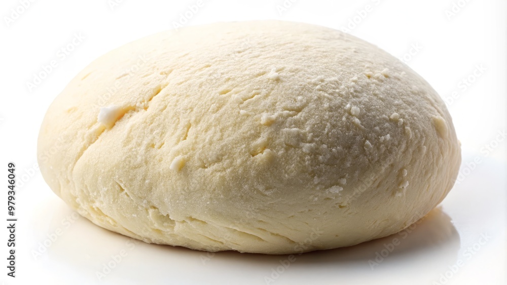 Freshly made banku dough, carefully placed on a pure white background, highlighting its natural texture Freshly made banku dough, carefully placed on a pure white background, highlighting its natural texture