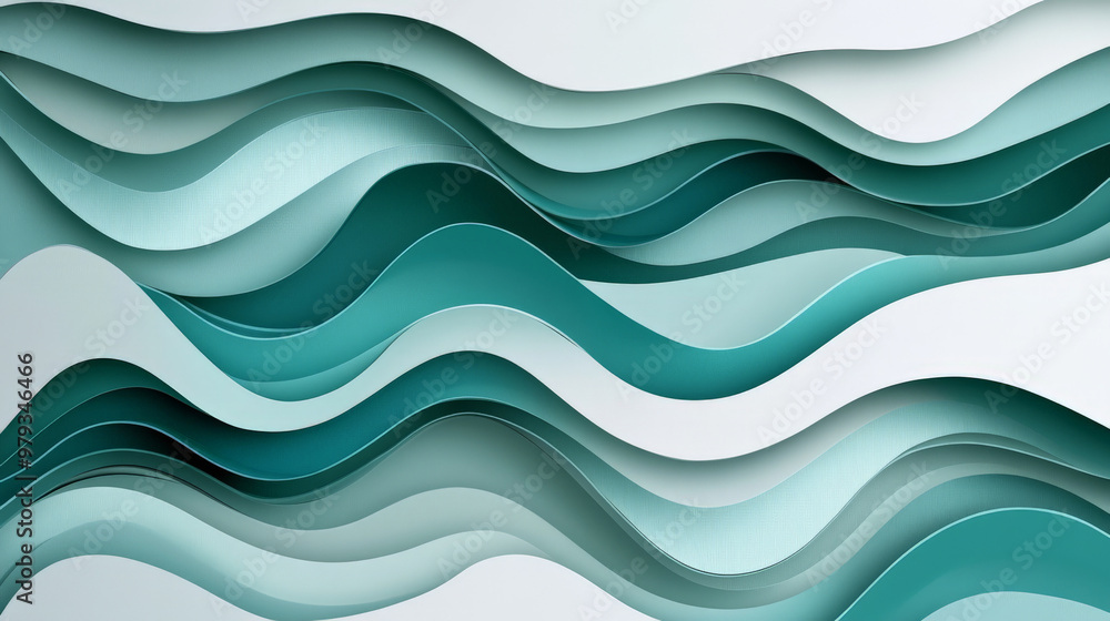 A modern paper cut design with flowing, wavy shapes in teal, mint green, and light grey, creating a fresh, dynamic background. A modern paper cut design with flowing, wavy shapes in teal, mint green, and light grey, creating a fresh, dynamic background.