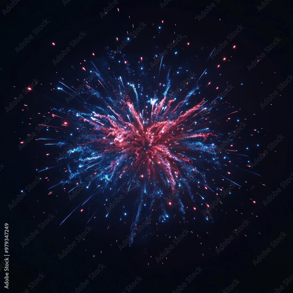 Fototapeta premium Vibrant fireworks in night sky