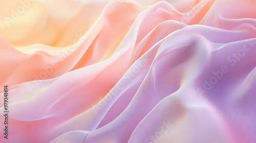 A soft gradient abstract background blending from pastel peach to lavender, featuring dynamic flowing shapes that evoke calm and motion.