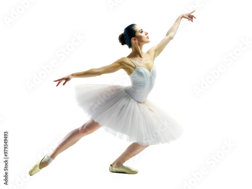 Ballerina in dance pose isolated on transparent background