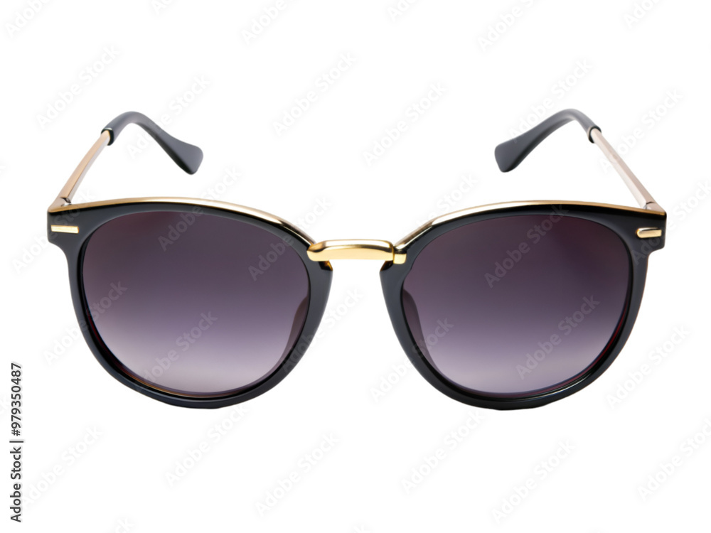 Black fashionable sunglasses isolated on transparent background Black fashionable sunglasses isolated on transparent background