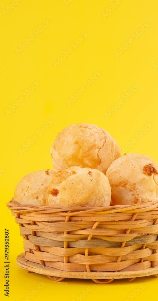Cheese bread (Brazilian pao de queijo mineiro), top view, clean background Cheese bread (Brazilian pao de queijo mineiro), top view, clean background