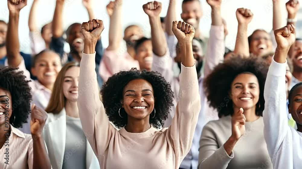uplifting shot of essence of diversity and inclusion in business, featuring a joyful, multiethnic group of professionals standing and applauding at a networking conference, celebra uplifting shot of essence of diversity and inclusion in business, featuring a joyful, multiethnic group of professionals standing and applauding at a networking conference, celebra