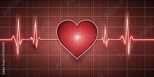 Heart rhythm graphic on a subtle grid backdrop, demonstrating a clear and accurate representation of ECG sinus tachycardia with a heart rate of 130 beats per minute