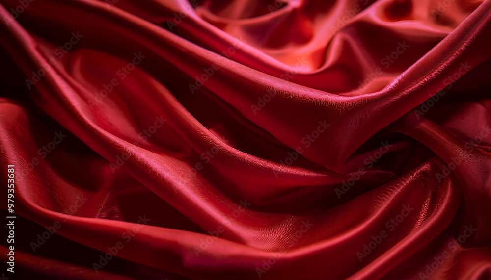Obraz premium elegant red fabric draped luxurious surfaces creating rich visual experience