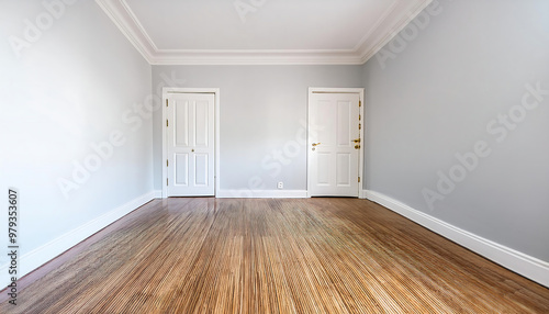 Wallpaper Mural empty room white doors hardwood floors Torontodigital.ca