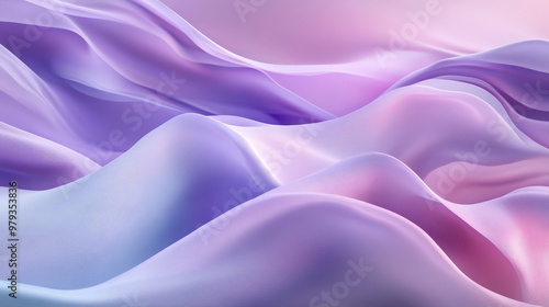 Smooth flowing waves of pastel lavender, soft pink, and light sky blue, forming dynamic, abstract shapes with soft gradients.