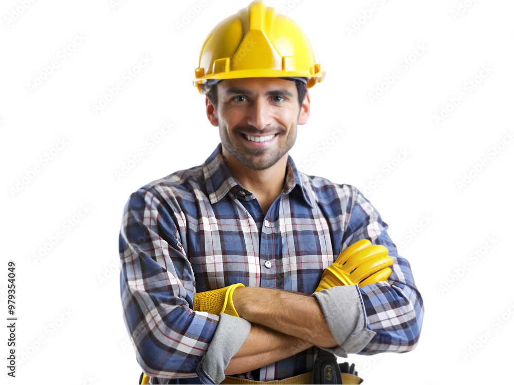 Construction worker isolated on transparent background Construction worker isolated on transparent background