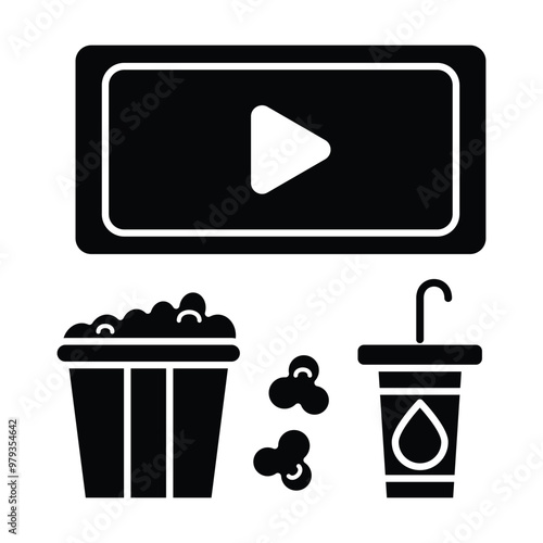 cinema icon vector on white background